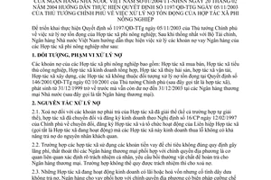 Thông tư 01/2004/TT-NHNN xử lý nợ tồn đọng hợp tác xã phi nông nghiệp hướng dẫn Quyết định 1197/QĐ-TTg ngày 5/11/2003