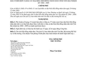 Nghị định 67/2004/NĐ-CP phê chuẩn số lượng, danh sách đơn vị bầu cử đại biểu được bầu ở Hội đồng nhân dân tỉnh Yên Bái nhiệm kỳ 2004 - 2009