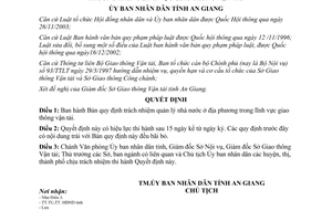 Quyết định 292/2004/QĐ-UB Bản quy định trách nhiệm quản lý nhà nước ở địa phương