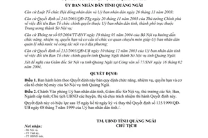 Quyết định 37/2004/QĐ-UB quy định chức năng, nhiệm vụ, quyền hạn cơ cấu