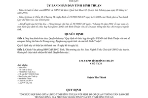Quyết định 09/2004/QĐ-UBBT quy định tổ chức họp báo Uỷ ban nhân dân Bình Thuận