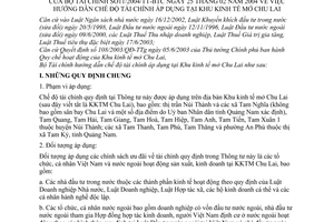 Thông tư 11/2004/TT-BTC hướng dẫn chế độ tài chính Khu kinh tế mở Chu Lai