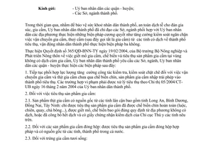 Công văn 1080/UB-CNN quy định hướng dẫn  tiêu thụ, vận chuyển sản phẩm gia cầm trên địa bàn thành phố