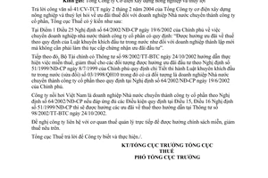 Công văn  641 TCT/PCCS  ưu đãi  DNNN chuyển thành công ty cổ phần