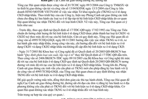 Công văn1177/TCHQ-GSQL  xác nhận tờ khai nguồn gốc xe ô tô CKD nhập khẩu