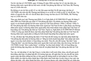 Công văn 1234 TM-PC đặt văn phòng đại diện của đại diện thương nhân nước ngoài