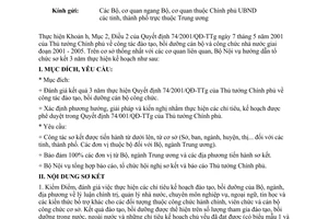 Công văn 645/BNV-ĐT hướng dẫn sơ kết thực hiện QĐ 74/2001/TTg