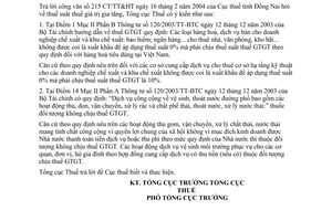 Công văn  827 TCT/PCCS thuế suất thuế GTGT