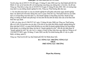 Công văn 824 TCT/PCCS xử lý hoá đơn bất hợp pháp của các đơn vị bỏ trốn