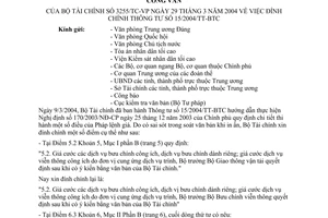 Công văn 3255/TC-VP đính chính TT 15/2004/TT-BTC thi hành điều  của pháp lệnh giá