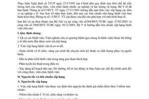 Thông tư 03/2004/TT-BYT hướng dẫn xếp hạng Bệnh viện