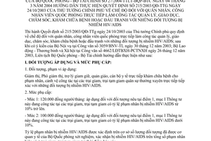 Thông tư liên tịch 27/2004/TTLT-BQP-BTC chế độ quân nhân, công nhân viên quốc phòng trực tiếp quản lý, giáo dục,chăm sóc,khám bệnh