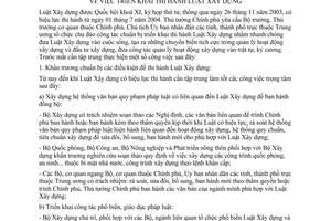 Chỉ thị 08/2004/CT-TTg triển khai thi hành Luật Xây dựng