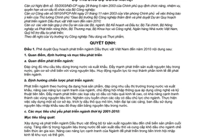 Quyết định 17/2004/QĐ-BCN phê duyệt Quy hoạch phát triển ngành Dầu thực vật Việt Nam đến 2010