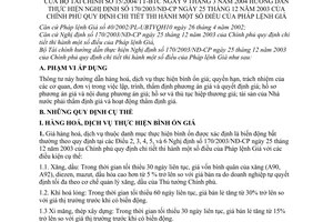 Thông tư 15/2004/TT-BTC hướng dẫn thực hiện Nghị định 170/2003/NĐ-CP Pháp lệnh giá