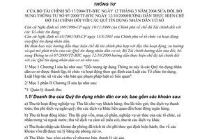 Thông tư 17/2004/TT-BTC chế độ tài chính Quỹ tín dụng nhân dân cơ sở sửa đổi 97/2000/TT-BTC