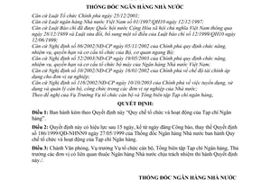 Quyết định 254/2004/QĐ-NHNN  quy chế tổ chức  hoạt động  tạp chí ngân hàng