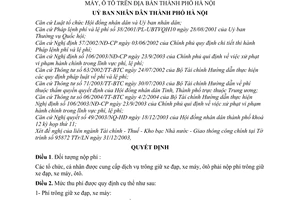 Quyết định 45/2004/QĐ-UB thu phí trông giữ xe đạp,máy, ô tô Thành phố Hà Nội