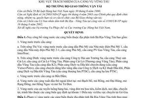 Quyết định 03/2004/QĐ-BGTVT vùng nước cảng biển địa phận tỉnh Bà Rịa-Vũng Tàu khu vực trách nhiệm Cảng vụ Vũng Tàu