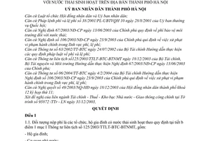 Quyết định 48/2004/QĐ-UB thu phí bảo vệ môi trường nước thải sinh hoạt Thành phố Hà Nội