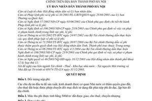 Quyết định 43/2004/QĐ-UB thu phí đo đạc, lập bản đồ địa chính Thành phố Hà Nội