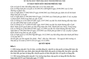 Quyết định 41/2004/QĐ-UB thu phí thẩm định cấp quyền sử dụng đất Thành phố Hà Nội