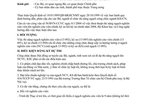 Hướng dẫn 509/BKHCN-TCCB tổ chức thi nâng ngạch nghiên cứu viên, kỹ sư lên ngạch nghiên cứu viên chính, kỹ sư chính năm 2004