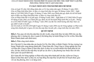 Quyết định 61/2004/QĐ-UB giao chỉ tiêu thu-nộp thủy lợi phí, phí công trình thủy lợi  2004