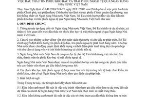 Thông tư 19/2004/TT-BTC hướng dẫn đấu thầu tín phiếu kho bạc trái phiếu ngoại tệ qua Ngân hàng Nhà nước Việt Nam