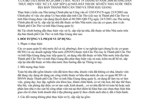 Thông tư 20/2004/TT-BTC hướng dẫn thực hiện xử lý sắp xếp lại nhà đất sở hữu nhà nước địa bàn Cần Thơ Hậu Giang