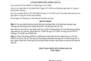 Quyết định 122/2004/QĐ-UB thi đua khen thưởng trong Phong trào làm đường