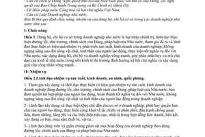 Quy định 96-QĐ/TW  chức năng nhiệm vụ Đảng bộ chi bộ cơ sở