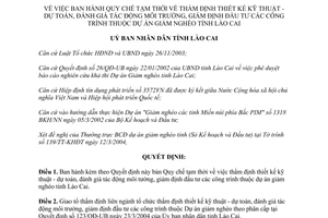 Quyết định 124/QĐ.UB năm 2004 thẩm định thiết kế kỹ thuật dự án Lào Cai