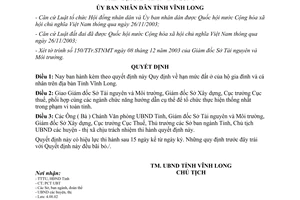 Quyết định 613/2004/QĐ.UB Quy định hạn mức đất ở hộ gia đình cá nhân Vĩnh Long