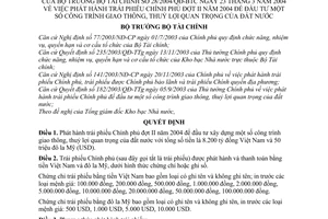 Quyết định 28/2004/QĐ-BTC phát hành trái phiếu Chính phủ đợt 2, 2004 đầu tư công trình giao thông, thuỷ lợi quan trọng