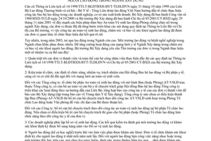 Chỉ thị 03/2004/CT-BXD tăng cường hoạt động mạng lưới y tế, chăm sóc bảo vệ sức khoẻ người lao động ngành xây dựng