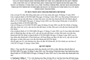 Quyết định 68/2004/QĐ-UB quy trình chu chuyển xử lý hồ sơ nhà đất sửa đổi 80/2001/QĐ-TTg,19/2003/QĐ-UB