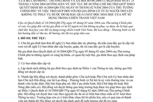 Thông tư 06/2004/TT-BLĐTBXH trợ giúp hộ gia đình 2 người trở lên không tự phục vụ hậu quả chất độc hoá học chiến tranh hướng dẫn QĐ 16/2004/QĐ-TTg