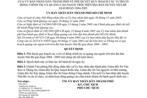 Quyết định 73/2004/QĐ-UB quy hoạch vị trí cổ động chính trị  quảng cáo ngoài trời  huyện Nhà Bè 2004-2005