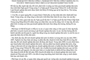 Chỉ thị 11/2004/CT-TTg sắp xếp đổi mới doanh nghiệp nhà nước Nghị quyết Trung ương 3 Nghị quyết Trung ương 9 khóa 9 triển khai Luật doanh nghiệp