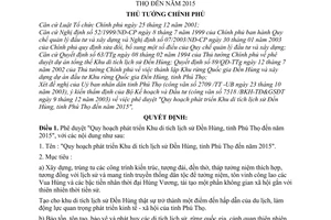 Quyết định 48/2004/QĐ-TTg  Quy hoạch phát triển Khu di tích lịch sử Đền Hùng, tỉnh Phú Thọ đến 2015