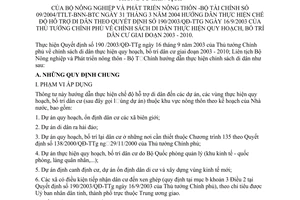 Thông tư liên tịch 09/2004/TTLT-BNN-BTC  chính sách di dân thực hiện quy hoạch, bố trí dân cư giai đoạn 2003 - 2010