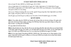 Quyết định 150/2001/QĐ-UB phân cấp thực hiện dự án đầu tư