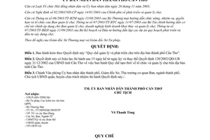 Quyết định 233/2004/QĐ-UB Quy chế quản lý và phát triển chợ thành phố Cần Thơ