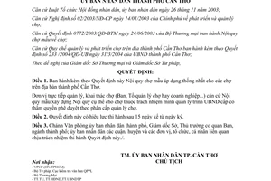 Quyết định 235/2004/QĐ-UB Nội quy chợ thành phố Cần Thơ