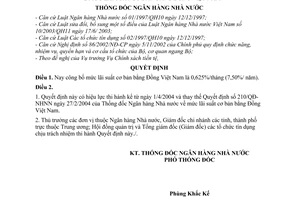 Quyết định 315/QĐ-NHNN mức lãi suất cơ bản bằng đồng Việt Nam thay thế 210/QĐ-NHNN