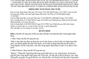 Quyết định 316/2004/QĐ-NHNN Quy chế bảo vệ bí mật nhà nước ngành Ngân hàng sửa đổi  1087/2003/QĐ-NHNN