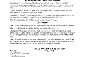 Quyết định 234/2004/QĐ-UB phân loại chợ trên địa bàn thành phố Cần Thơ