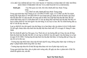 Công văn 4417/TC/CST  hướng dẫn thuế tiêu thụ đặc biệt xe vừa chở người vừa chở hàng