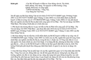 Công văn  437/CP-CN  nghiên cứu khả thi dự án phát triển cảng quốc tế Cái Mép - Thị Vải